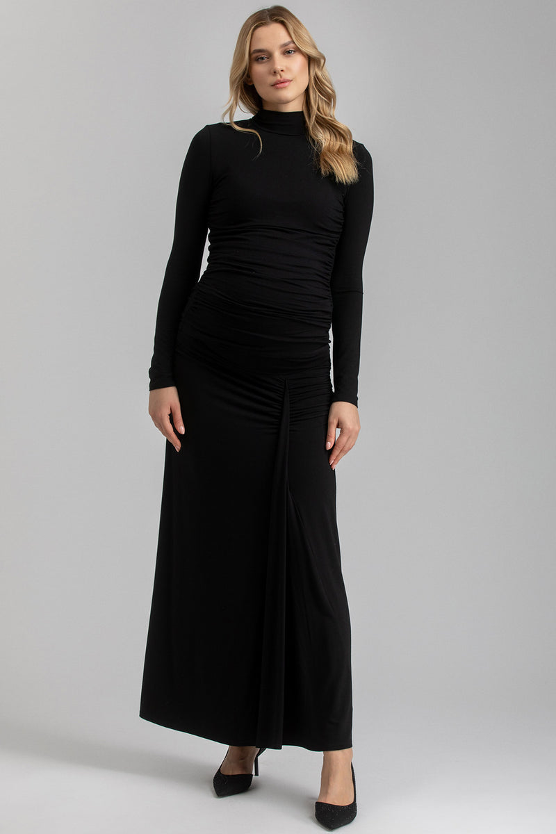 NIKE | Black Maxi Maternity Skirt with Side Ruching in Bamboo Jersey