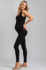 KELLY | Black Maternity Jumpsuit in Soft Bamboo Jersey