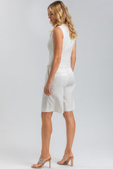 KAROL | White Linen Striped Gilet