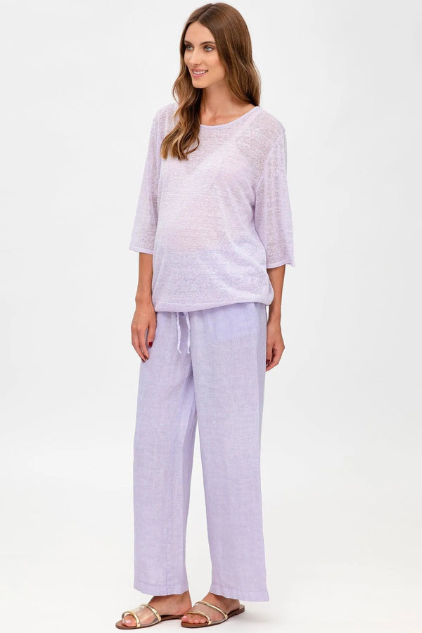 JOSEPH | Linen Maternity Pants in Lilac